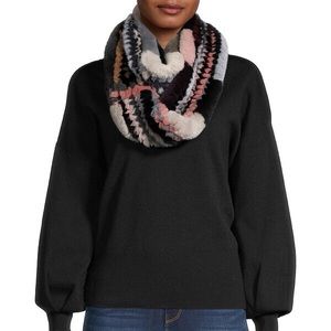 ✨New!✨ Condition Surell Rex Rabbit Fur Infinity Scarf Multi Color grey blue pink